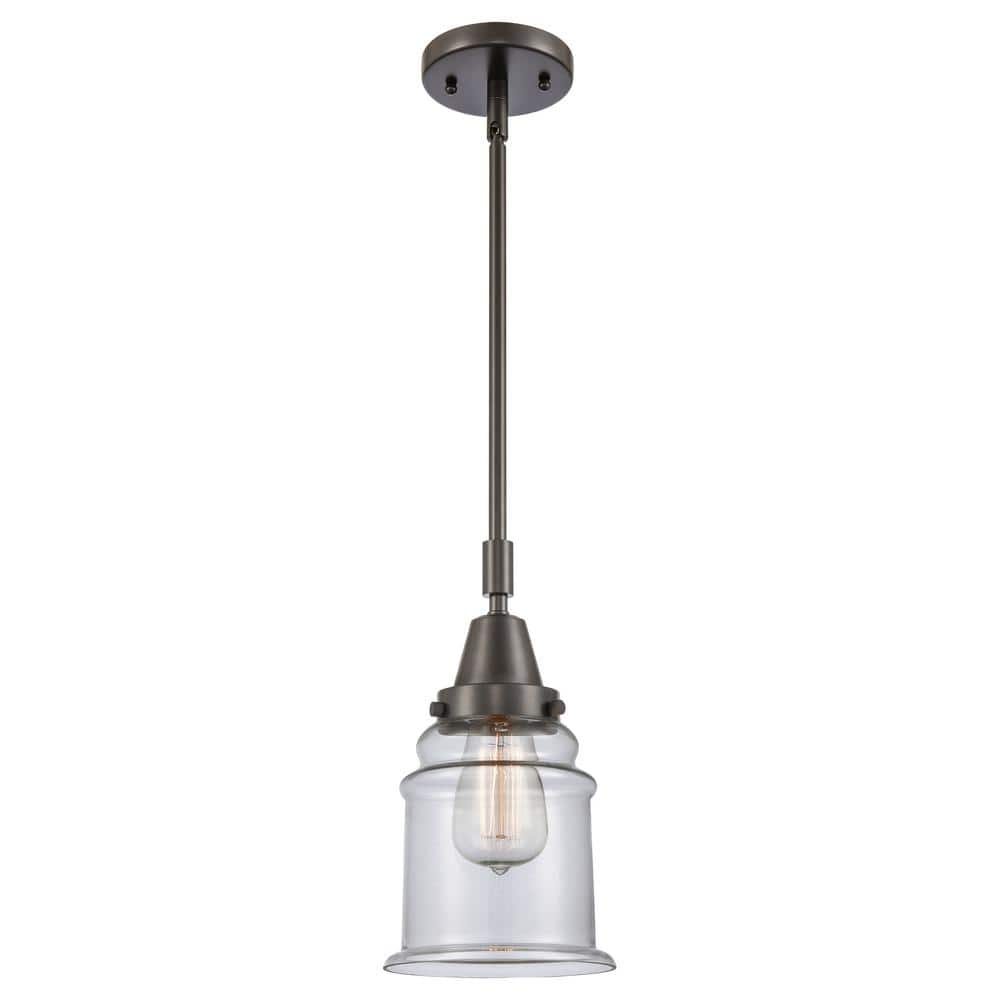 Canton 100-Watt 1-Light Oil Rubbed Bronze Standard Mini Pendant Light with Clear Glass Shade, No Bulbs Included price history on PriceWatchPro