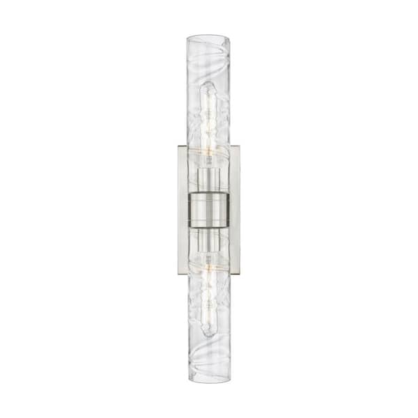 Innovations Ballston Urban 24 in. 2-Light Satin Nickel Vanity Light with Glass Shade