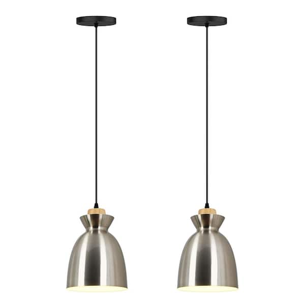 Pair of Stainless Steel Pendant Lights popular