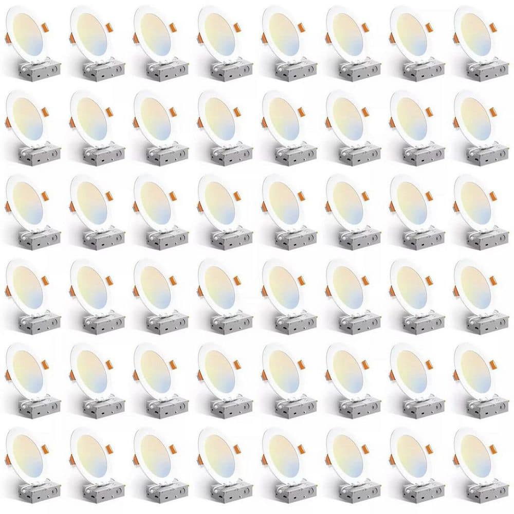 48 Pack 6 in. 12-Watt Dimmable Ultra-Thin LED Recessed Downlight with Junction Box, 2700K to 6500K Selecttable1050Lumens price history on PriceWatchPro