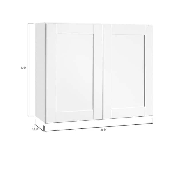 Hampton Bay Hampton 36 in. W x 12 in. D x 30 in. H Assembled Wall Kitchen  Cabinet in Satin White KW3630-SW - The Home Depot