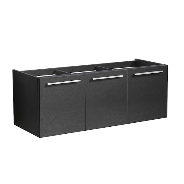 Fresca Vista 47 in. Modern Wall Hung Bath Vanity Cabinet Only in Black