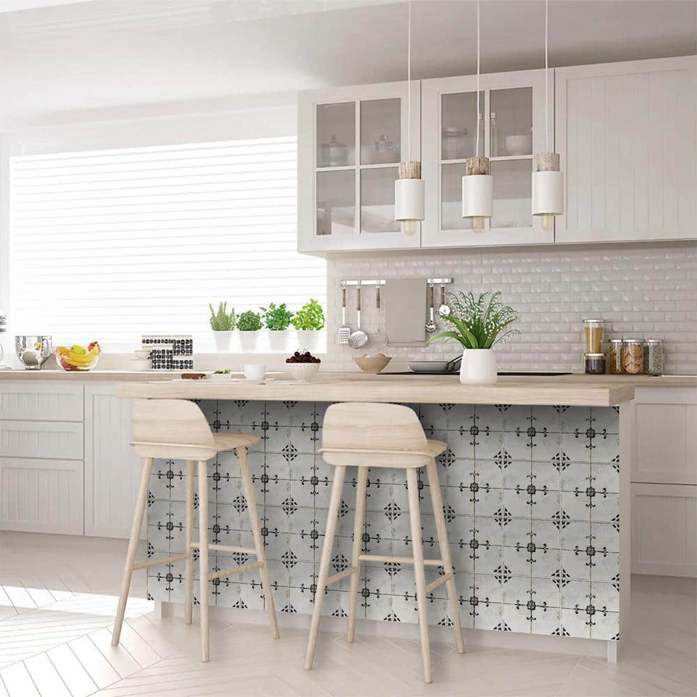 12x12-inch Silver Vinyl Peel and Stick Wall Tiles