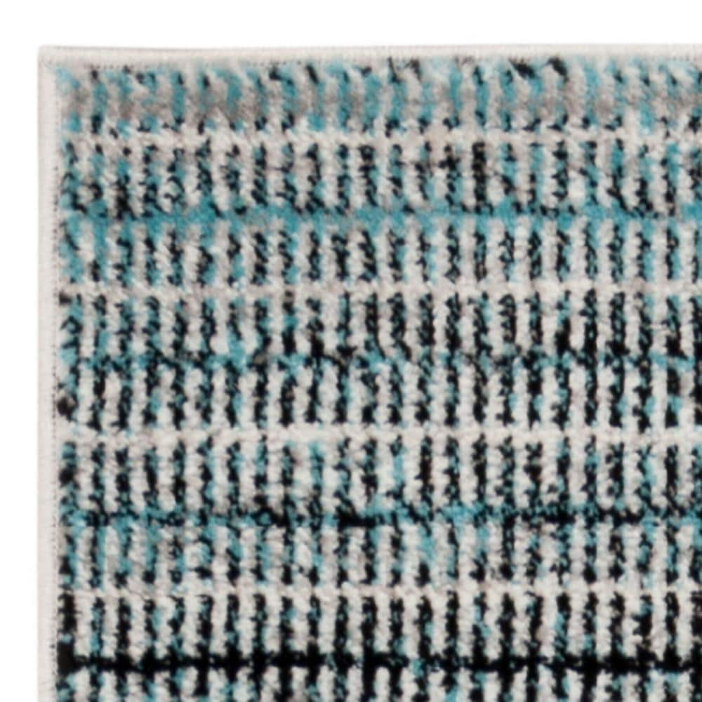 Reversible Medallion Blue Synthetic 24x12 Rectangular Rug