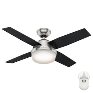 Dempsey 44 in. LED Indoor Brushed Nickel Ceiling Fan with Universal Remote