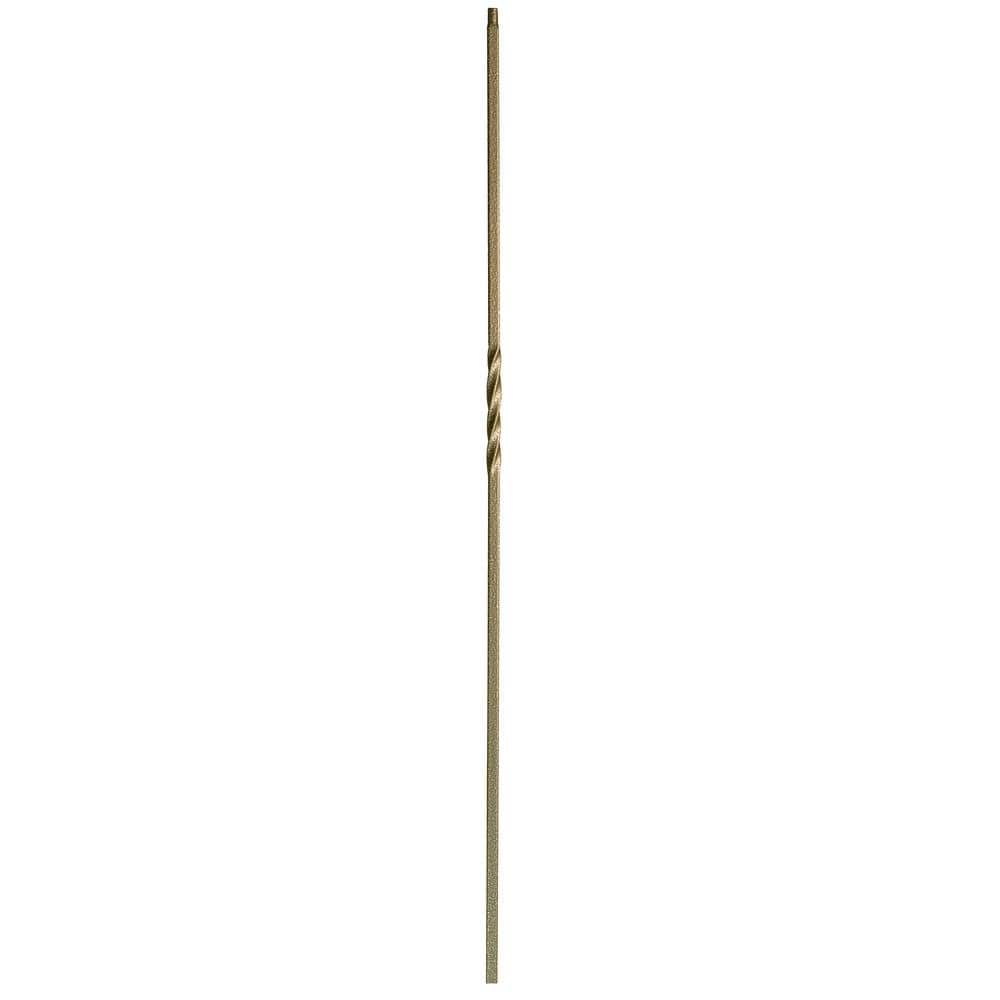 44 in. x 1/2 in. Antique Bronze Single Twist Hollow Iron Baluster