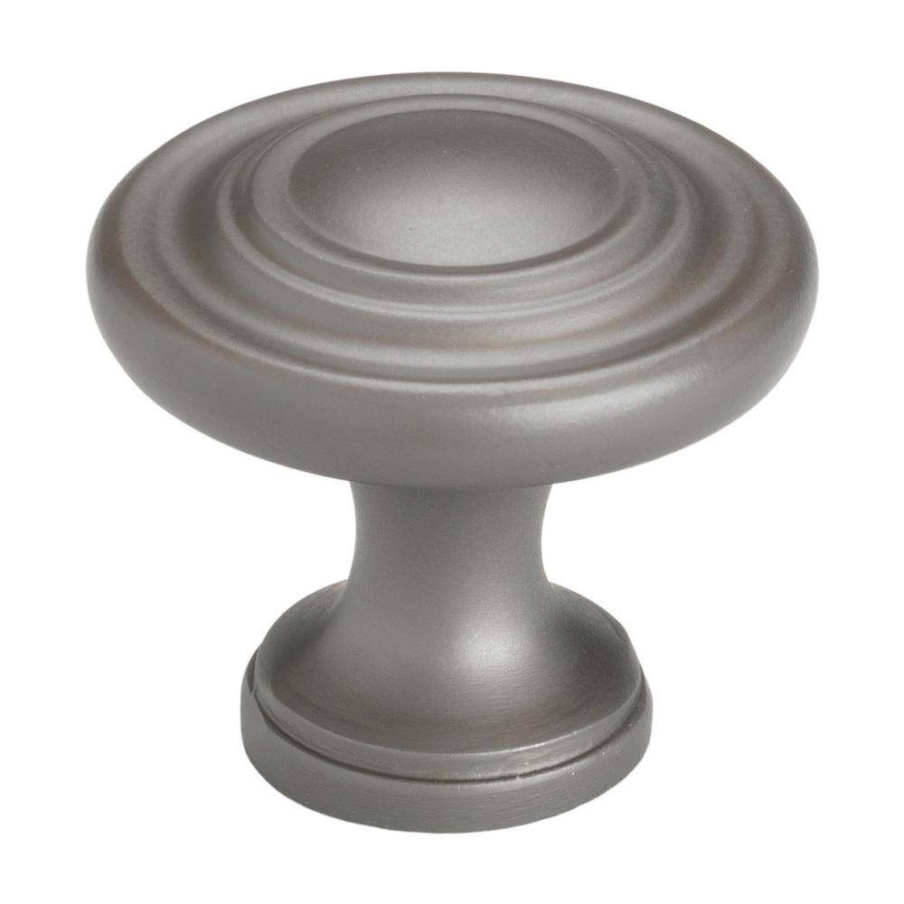 Graphite Gray Round Zinc Alloy Cabinet Knob with Satin Finish