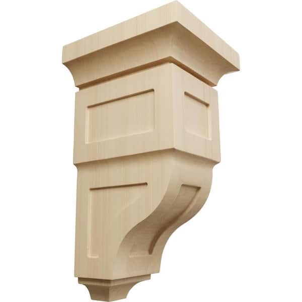 Ekena Millwork 7 in. x 14 in. x 7-3/4 in. Rubberwood Jumbo Reyes Wood Corbel
