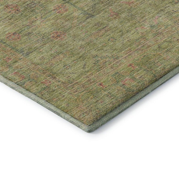 Mayfield Premium Machine Washable Abstract AMF1136 Aloe 2 ft. x 3 ft. Area Rug