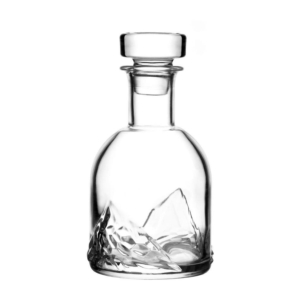 Mount Everest Crystal Whiskey Decanter Set with 4 Glasses