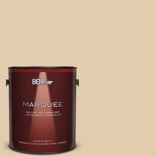 BEHR MARQUEE 1 gal. #MQ3-44 Ancient Scroll One-Coat Hide Matte Interior Paint & Primer