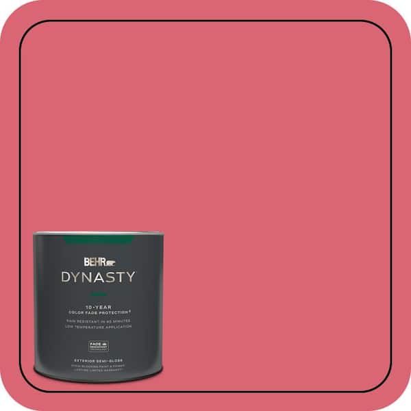1 qt. #P150-5A Strawberry Taffy Semi-Gloss Enamel Exterior Stain-Blocking Paint and Primer