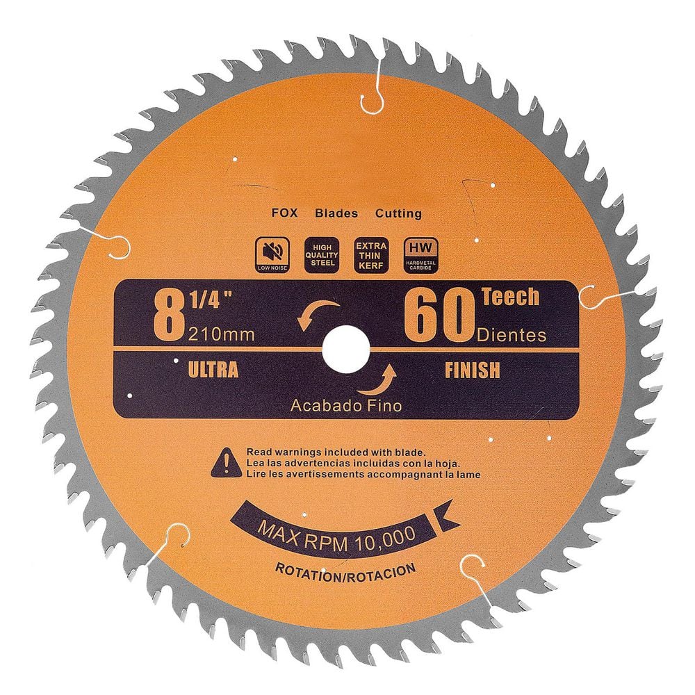 8-1/4 in. 60-Tooth Wood Cutting Carbide Table Saw Blade Power Tool Accessory (1-Pack) price history on PriceWatchPro