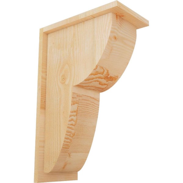 Ekena Millwork 8 in. x 14 in. x 22 in. Douglas Fir Crestline Rough Sawn Corbel with Backplate