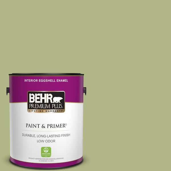 BEHR PREMIUM PLUS 1 gal. #PPU10-07 Lima Green Eggshell Enamel Low Odor Interior Paint & Primer