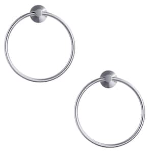Wall Mounted Towel Ring in Brushed Nickel (2-Pieces)