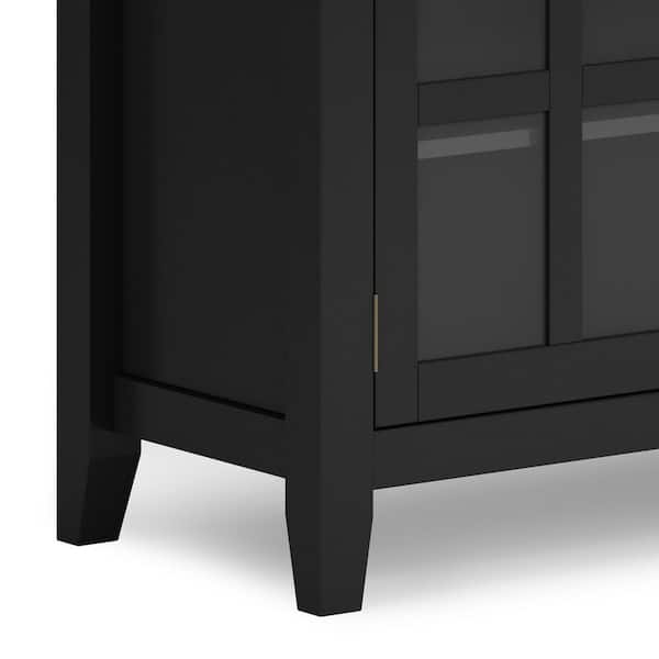 Artisan SOLID WOOD 54 inch Wide Contemporary Sideboard Buffet Credenza in  Black