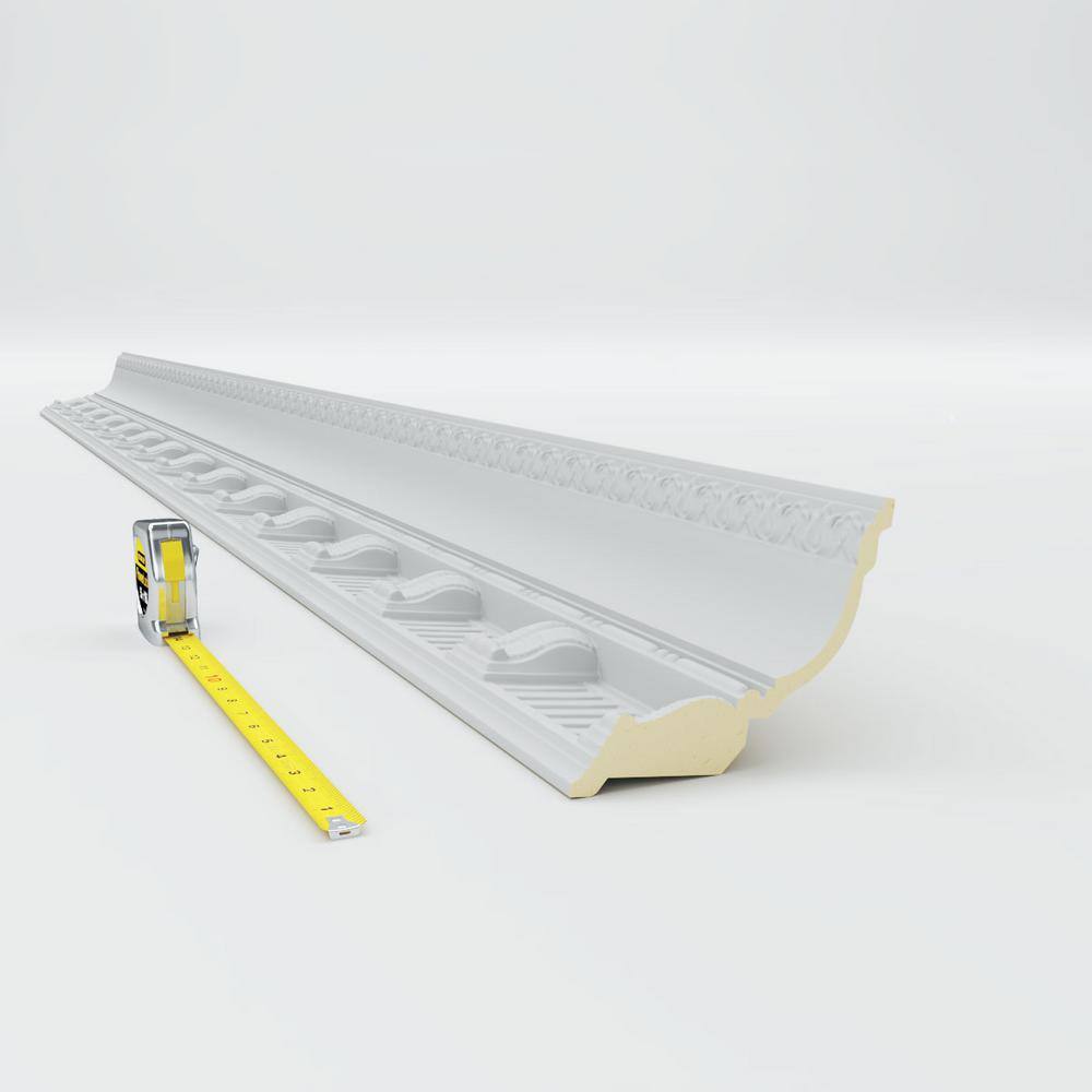 Primed White Polyurethane Geometric Crown Moulding Sample