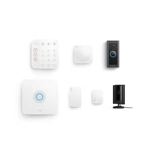 Alarm Kit 2nd Gen (5-Pack) with Wired Video Doorbell with Indoor Cam 2nd Gen, Black