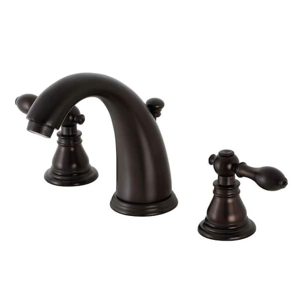 Kingston Brass American Classic 2-Handle 8 in. Widespread Bathroom Faucets with Plastic Pop-Up in Oil Rubbed Bronze