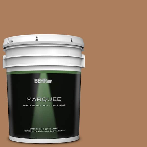 BEHR MARQUEE 5 gal. #S230-6 Burnt Toffee Semi-Gloss Enamel Exterior Paint & Primer