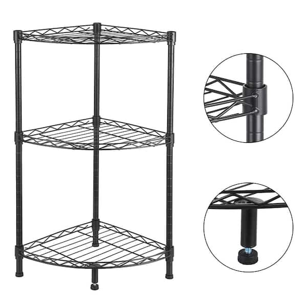 Winado 4-Tier Steel Freestanding Garage Storage Shelving Unit Black (19.69 in. W x 31.5 in. H x 11.81 in. D)