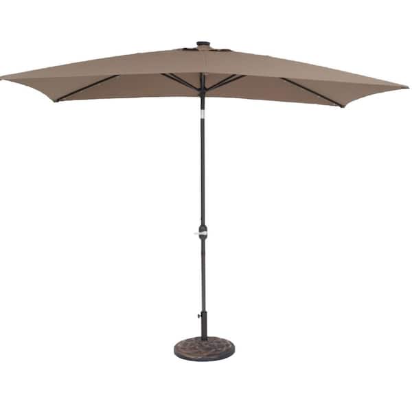 Unbranded 10 ft. Market Patio Umbrella in Khaki with LED