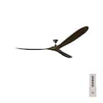 Maverick Grand 99 in. Indoor/Outdoor Matte Black Ceiling Fan with Dark Walnut Balsa Blades, DC Motor and Remote Control