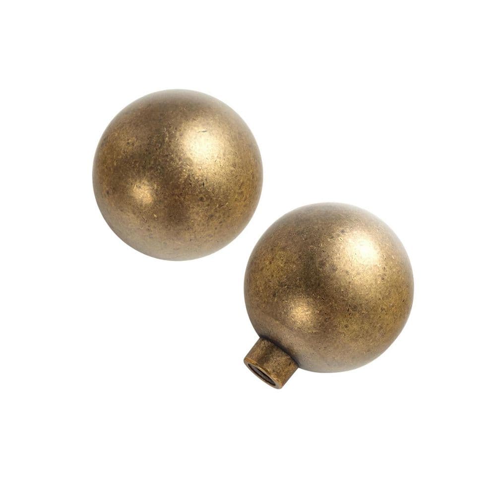 12-Pack 1 in. (25 mm) Antique Brass Zinc Alloy Smooth Solid Sphere Round Cabinet Knobs