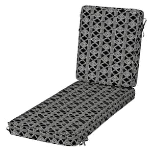 Modern Outdoor Chaise Cushion 21 x 46, Black Global Stripe