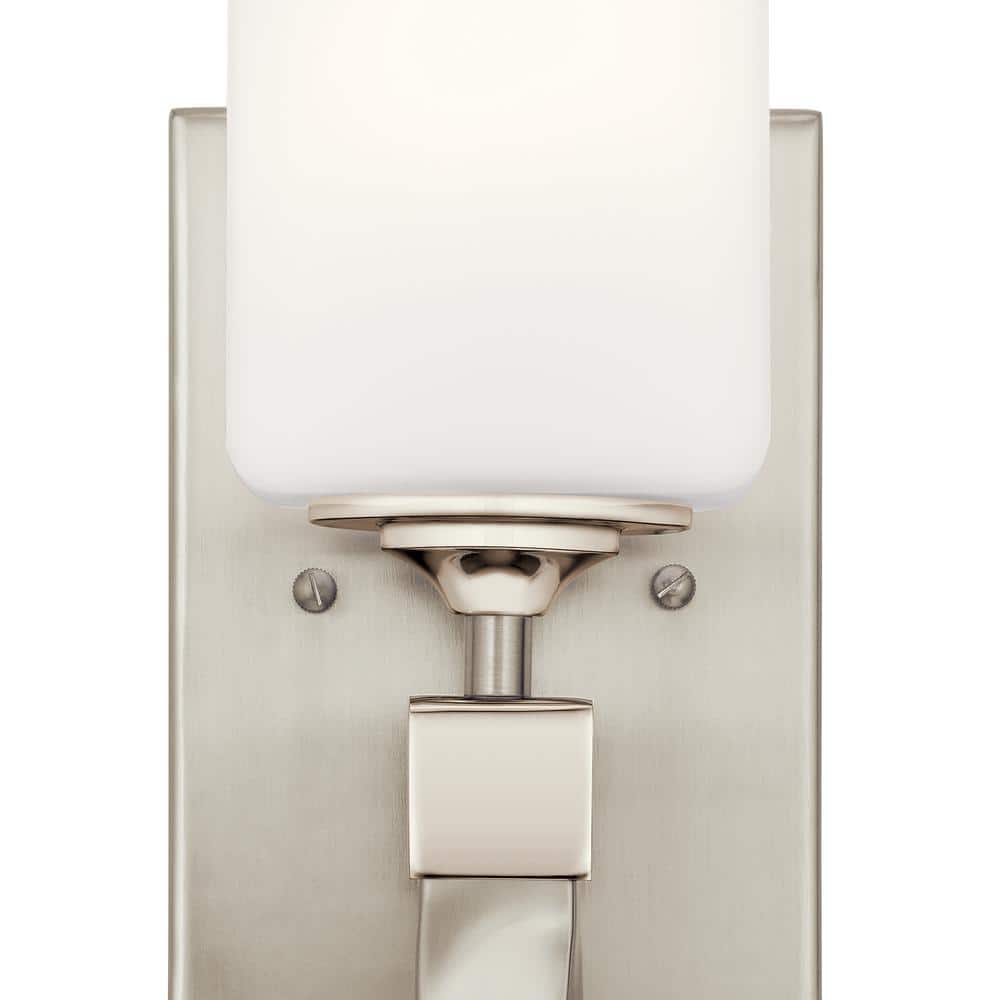 Champagne Satin Etched 16" Wall Sconce with Twisted Arm