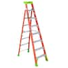 Louisville Ladder Cross Step 8 ft. Fiberglass Leaning Step Ladder (12 ft.  Reach), 300 lbs. Load Capacity, Type IA Duty Rating L-3080-08 - The Home  Depot