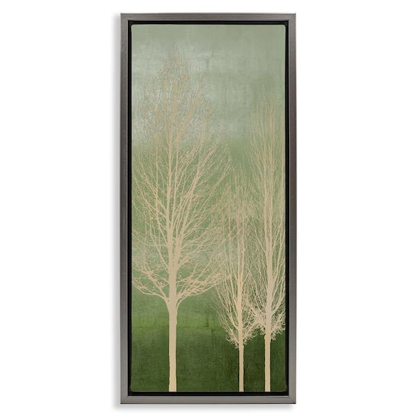 Stupell Industries Tree Over Ombre by Kate Bennett Gray Floater Frame Nature Graphic Art Print 14 in. x 31 in.