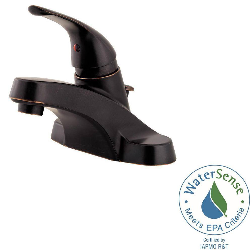 Tuscan Bronze Single Control 4" Centerset Bathroom Faucet