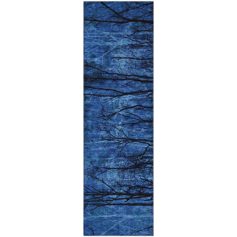 Mayfield Premium Machine Washable Abstract AMF2083 Blue 2 ft. x 7 ft. Runner Rug price history on PriceWatchPro
