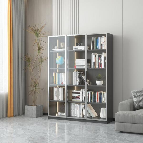 CSC DECOR INC Antique Cabinet Gray 63 in. H Storage Cabinet