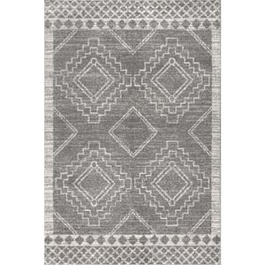 Amir Moroccan Beni Souk Gray/Cream 10 ft. x 14 ft. Area Rug