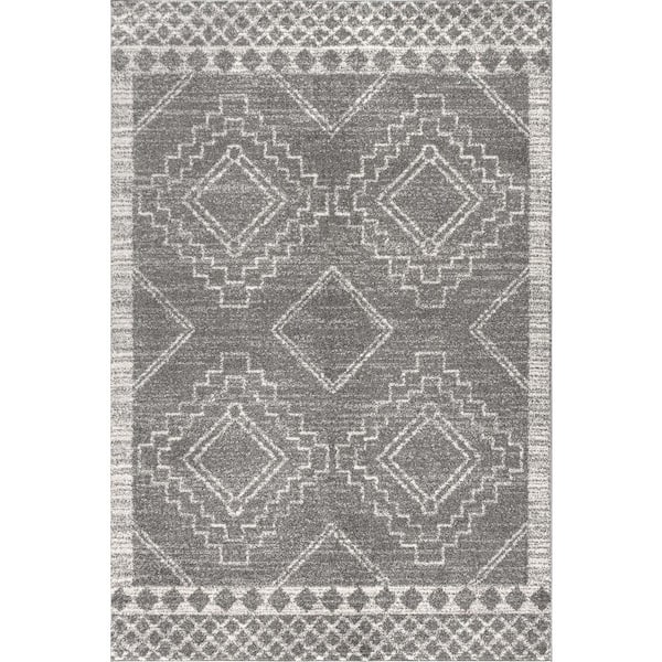 Amir Moroccan Beni Souk Gray/Cream 12 ft. x 18 ft. Area Rug