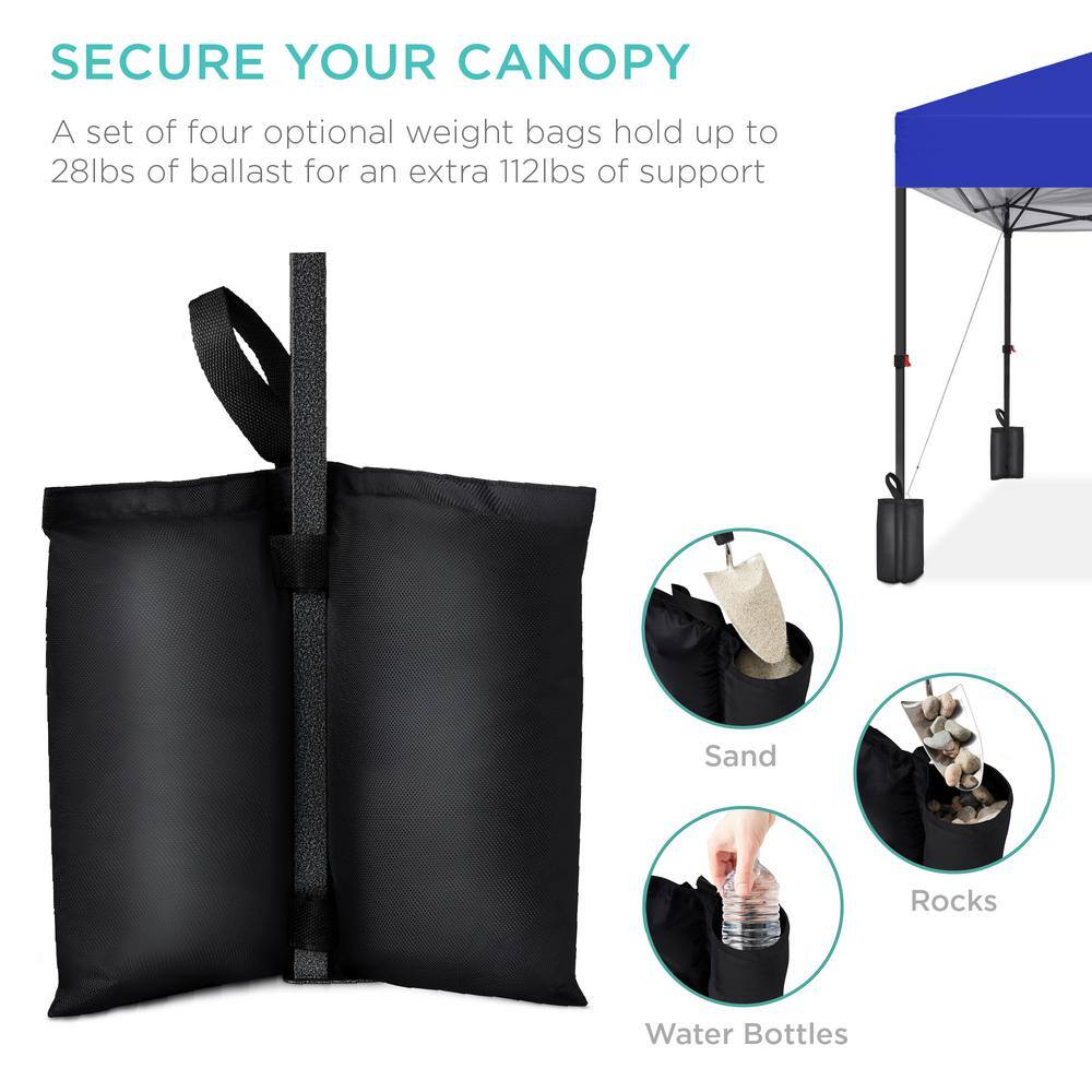 Resort Blue 8x8ft Adjustable Pop-Up Canopy with Wheeled Case