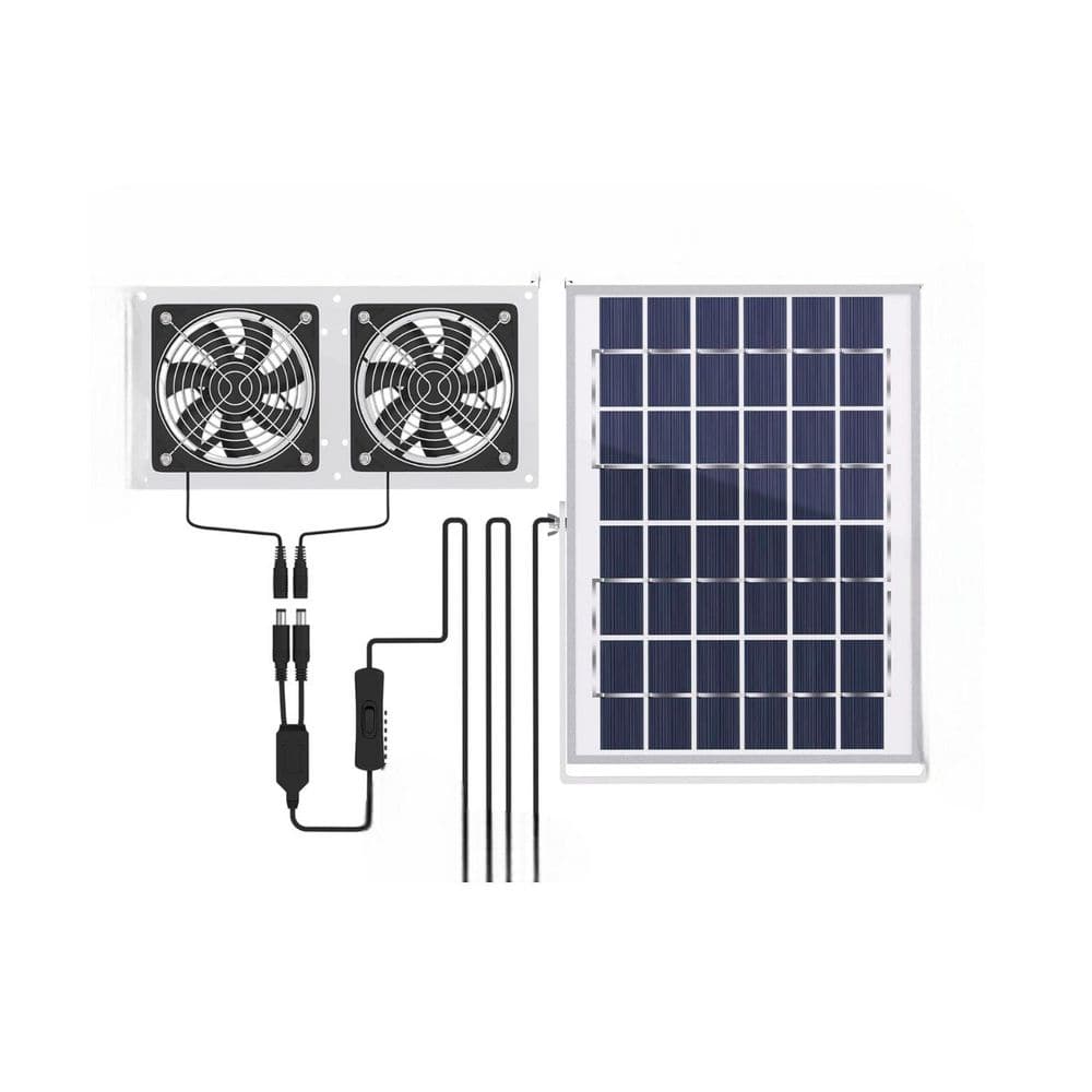 10W Solar Powered Dual Fan for Greenhouse, Chicken Coop, Shed with 11.8 ft. Cable price history on PriceWatchPro