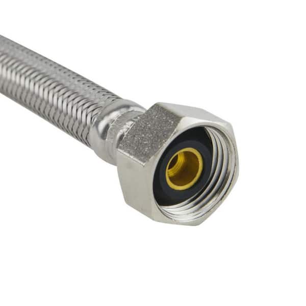 3/8 Compression x 1/2 FIP x 20 Stainless Steel Braided Supply Line -  Noel's Plumbing Supply