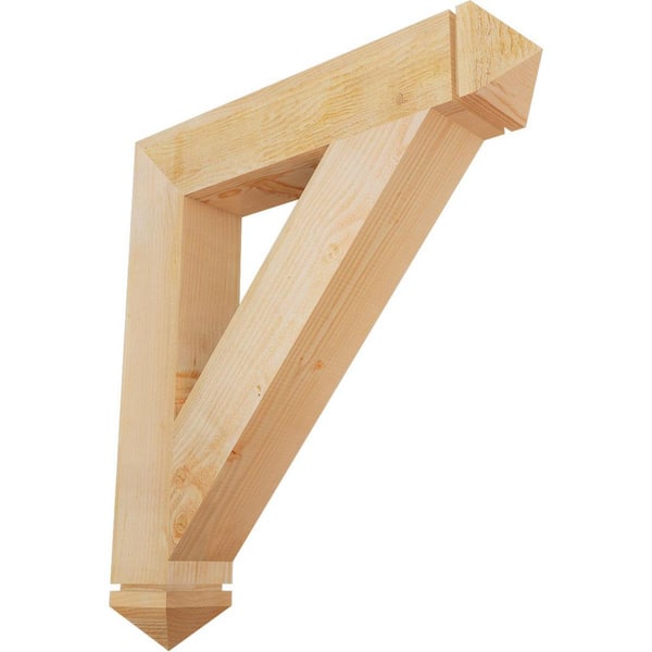 Ekena Millwork 6 in. x 38 in. x 34 in. Douglas Fir Traditional Arts and Crafts Rough Sawn Bracket