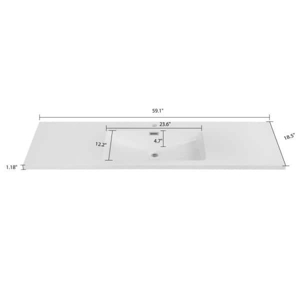 Solid Plastic Vanity Top Sink Divider Screen