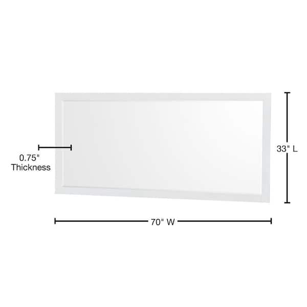 Sheffield 70 in. W x 33 in. H Rectangular Framed Wall Bathroom Vanity Mirror in White