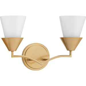 Pinellas Collection 2-Light Soft Gold Contemporary Vanity Light