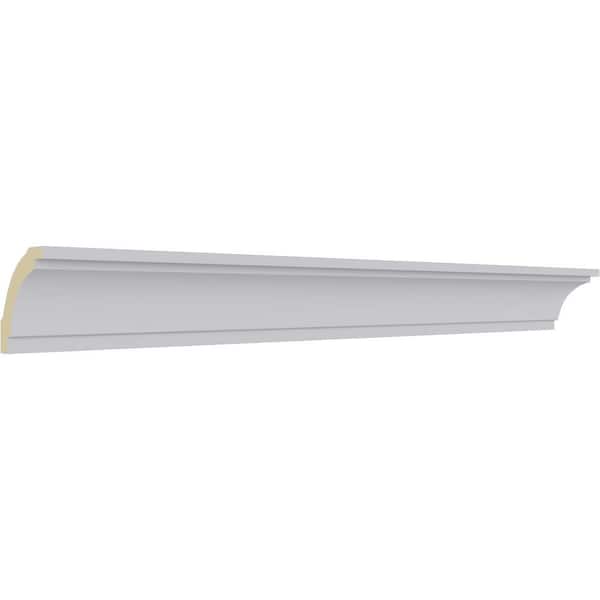 Ekena Millwork 1-1/2 in. x 1-1/2 in. x 94-1/2 in. Polyurethane Tyrone Smooth Crown Moulding