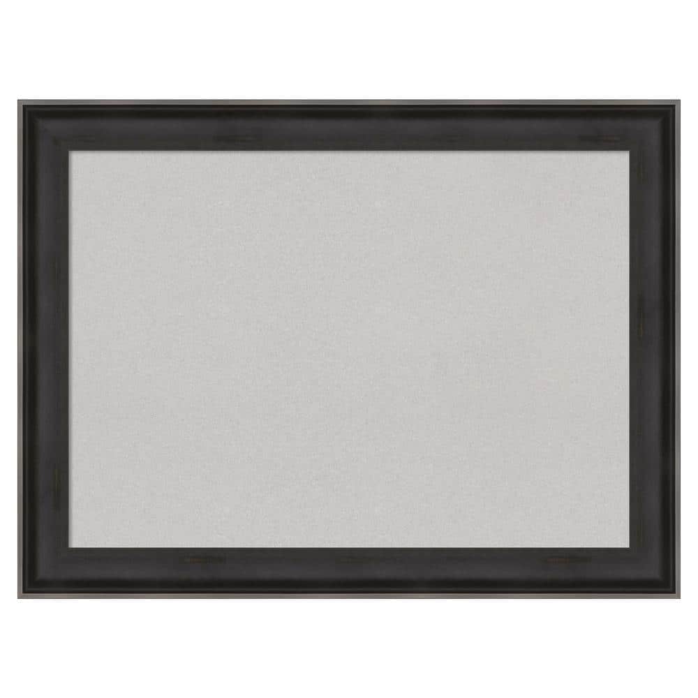 Amanti Art Allure Charcoal Wood Framed Grey Corkboard 32 in. x 24 in
