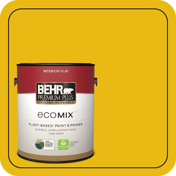 1 gal. #390B-7 Lemon Lime Flat EcoMix Plant-Based Interior Paint & Primer