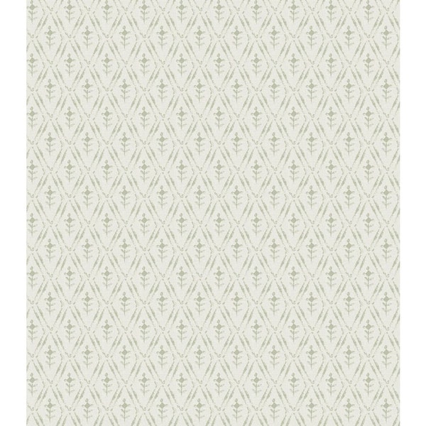 Tillie Sage Diamond Floral Wallpaper