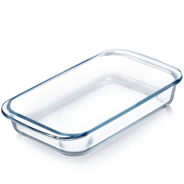 5.98 in. Rectangular Pizza Baking Dish 1 qt. Borosilicate Glass, Oven and Microwave Safe, Non-Stick, Scratch Resistant